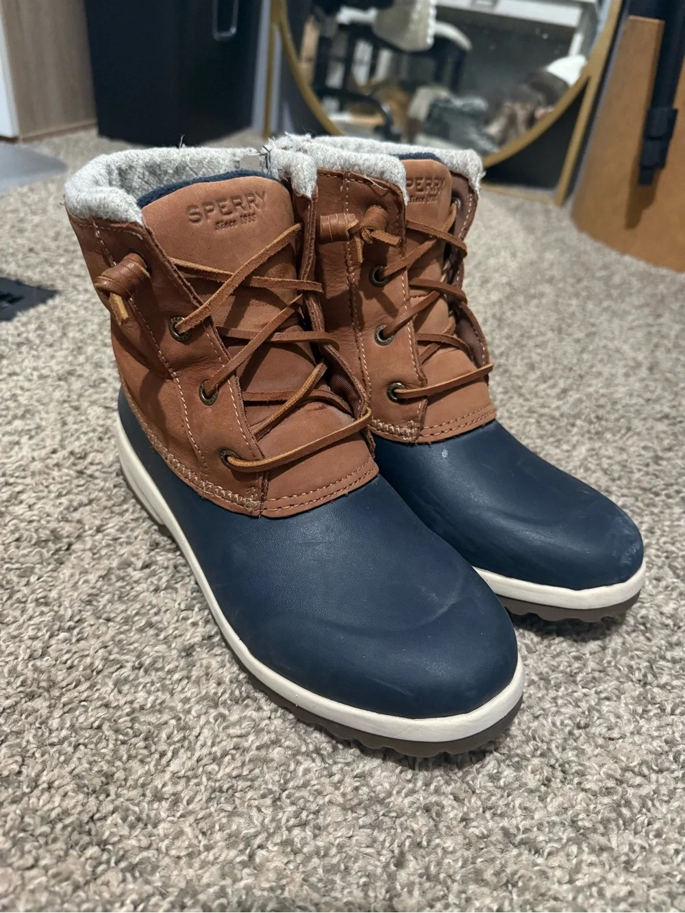 Sperry Navy & Brown Waterproof Winter Boots